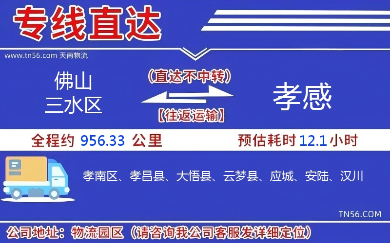 佛山三水区到孝感物流公司