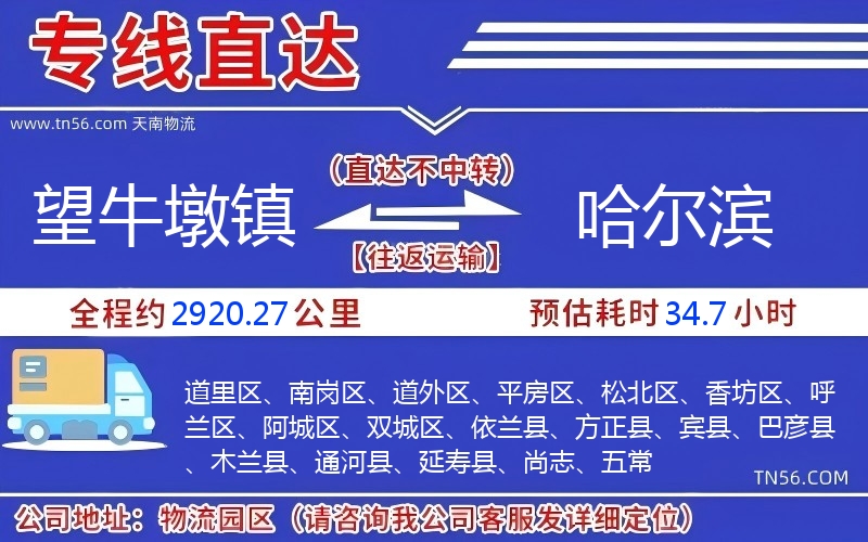 望牛墩镇到哈尔滨物流公司