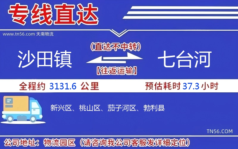 沙田镇到七台河物流公司
