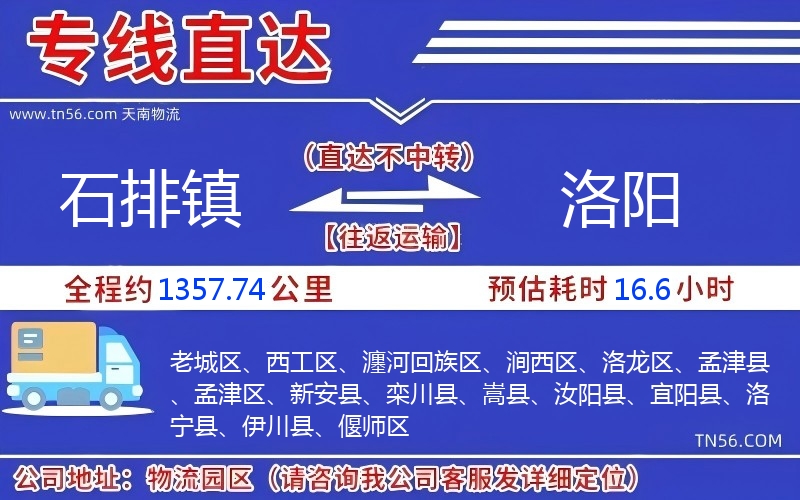 石排镇到洛阳物流公司 石排镇到洛阳物流公司