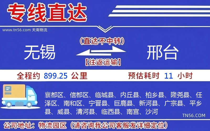 无锡到邢台物流公司 无锡到邢台物流公司