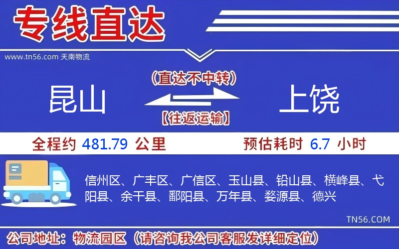 昆山到上饶物流公司