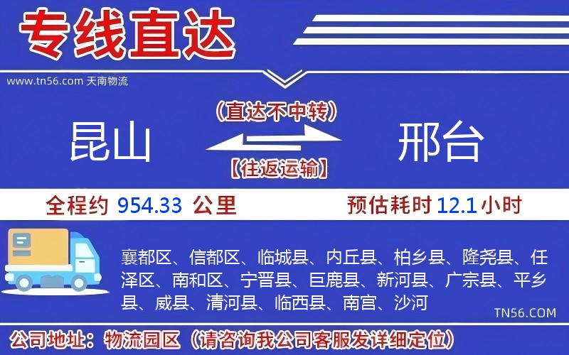 昆山到邢台物流公司 昆山到邢台物流公司